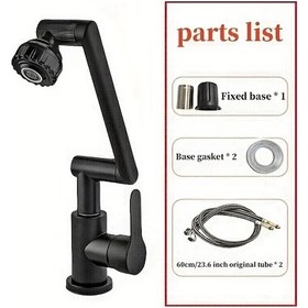Resim Tongdashop Siyah 360 720 1080 Derece Dönebilen Musluk Seti Bağlantı Borulu Ev Restoran Tamir 