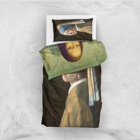 Resim Mona Lisa & İnci Küpeli Kız Çift Taraflı Nevresim Takımı - Tek Kişilik 