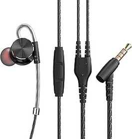 Resim Pepisky DM10 3.5mm Kulak İçi Bas Subwoofer Metal Kablolu Mikrofonlu Emiş Hattı Kontrolü Spor ları 