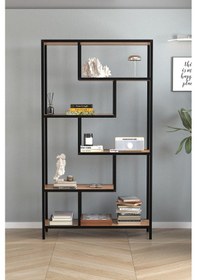 Resim Bofigo 6 Raflı Kitaplık Dekoratif Kitaplık Metal Kitaplık Ofis Kitaplığı Larissa Çam Çam 