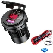 Resim 60w Pd Tip C/qc 3.0 Usb Şarj Cihazı Düğmeli Anahtar Led Voltmetre Kırmızı Çizgi 