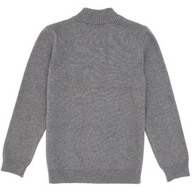 Resim U.S. Polo Assn. Erkek Çocuk Gri Melanj Fermuarlı Triko Hırka 50295560-VR086 