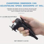 Resim El Tipi Pnömatik Pah Kırma Makinesi - Ayarlanabilir Hız & Açı ile 30000RPM Yüksek Hızlı Mini Deburring Aracı, Karbür Eklemler, Endüstriyel Rulmanlar, Metal Delik Pah Kırma ve Pah Yapımı için 1/4" Hava Girişi (Rastgele Renkli Aksesuarlar), Hassas Metal İşleme, Dayanıklı Yapı 