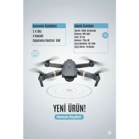 Resim FaroxTech E58 Hd Kameralı Fly More Combo Drone Otomatik Kalkış Iniş Sabit Durma Özellikli 