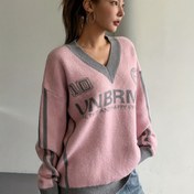 Resim Kadınlar İçin Vintage Kazak - V Yaka Omuz Düşük Kollu, Kahverengi/Gevşek Kesim Sokak Stili Kazak, Sonbahar/Kış Günlük Giyim, Şık Retro Tasarım, Esnek Kumaş, Uzun Kollu Üst, Sonbahar Gardırop 