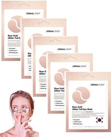 Resim Dermal 3 Katmanlı Rose Flash Foil Göz Altı Torbalarına Karşı Kağıt Göz Maskesi 4 Gr 5 Adet 