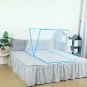 Resim 1 Adet Taşınabilir Katlanabilir Fiberglas Çerçeveli Sivrisinek Ağı - Hafif & Nefes Alabilen Beyaz Kumaş, Kolay Saklama İçin Katlanır Tasarım, Yurt Yatağı, Seyahat ve İç Mekan Kullanımı için Stand Dahil - Anneler Günü İçin İdeal Hediye, Yatak için Sivrisinek Ağı, Yurt Esansiyelleri, Kompakt Depolama, Dayanıklı Ağ, Üniversite Öğrencileri 