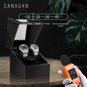 Resim 1 adet CANXUAN Otomatik Saat Winder, 2 Yuva, Siyah Karbon Fiber, Sessiz Motor, Yumuşak Yastıklar, 2 Döner Mod, USB Güçlü, Erkekler ve Kadınlar için İdeal Hediye, Saat Aksesuarı, Pilsiz 