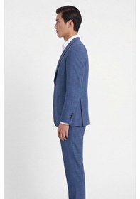 Resim Sabri Özel Giotelli Erkek Mavi Dar Kesim Slim Fit Viskon Dokuma Normal Bel 6 Drop Klasik Takım Elbise 