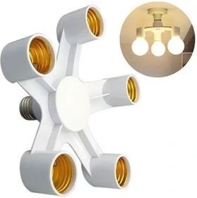 Resim E27 5'li Duy Duy Çoklayıcı Duy Çoğaltıcı 1 In 5 E 27 Duy 