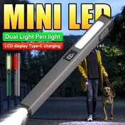 Resim Şarj Edilebilir COB LED Fener - Yan Işık, 6 Modlu LCD Güç Göstergesi, Yüksek Esneklikli Kalem Klipsi & Type-C Şarj, Veri Kablosu Dahil, Acil Durumlar, Ev Kullanımı & Okuma İçin Mükemmel, Acil Durum Feneri | Kompakt Tasarım | Modern Fener, Şarj Edilebilir Fener 