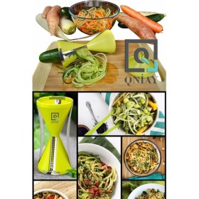 Resim Çok Renkli Manuel Spiral Sebze Doğrayıcı ile Pratik Sebze Spagetti Yapımı 