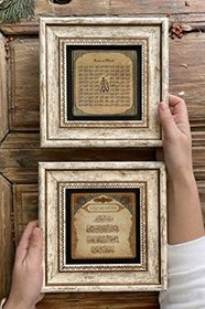 Resim Oscar Stone Decor Çerçeveli Taş Duvar Dekoru Tablo 20x20cm 2'li Set (464-538) Nazar Esmaül Hüsna 