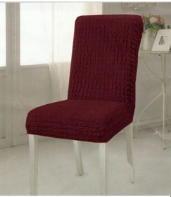 Resim Bordo Renk Bürümcük Sandalye Örtüsü Sandalye Kilifi 