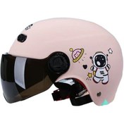 Resim Çocuk Elektrikli Araba Astronot Kaskı Pembe 