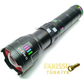 Resim Ps-3900 Profesyonel Şarjlı El Feneri 110w 11000 Lümen Zoomlu Powerbank 4 Modlu Siyah 