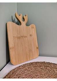 Resim Bambu Geyikli Kesme Tahtası Ahşap 