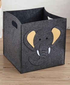 Resim Shumaroom Çocuk Odası İçin Oyuncak Sepeti 262512771 Koyu Gri 