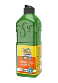 Resim Nova Color Akrilik Boya 500ml Yeşil - 3 Adet Yeşil 
