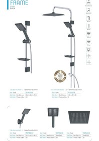 Resim İsaoğlu Yapı Krom Siyah Tepe Yağmurlama Sistemi Duş Seti Siyah Krom Çift Renk Siyah 