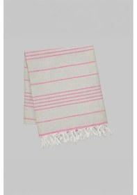 Resim Sarev Rufus Pembe Pamuk Keten Plaj Havlusu 90x160 Cm Pembe 
