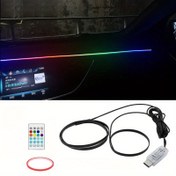Resim LED Araba İç Mekan Ortam Işığı Şeridi, 110cm RGB Akrilik Şerit, 64 Tam Renk, USB Güçlü, 5V Çalışma Gerilimi, Uzaktan Kumanda ile, Motorlu Araçlar için, Pil Gerektirmez 