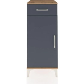 Resim Dienni Hyperion Komodin Tek Raflı Tek Çekmeceli Tek Kapaklı 44X44X106 Çam-Antrasit 