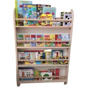Resim Mrt Ahşap Montessori Kitaplık Geniş Model Çamdan 