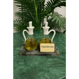 Resim Mediterian Renkli Dikdörtgen Mermer Yağdanlık, Zarif Tasarım, 500-749 ml, Beyaz, 1 Parça 