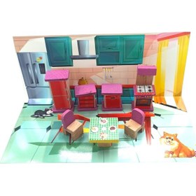 Resim Minik Şeflerin Mutfağı: Ahşap Oyuncak Minyatür Figürlü Mutfak Seti 