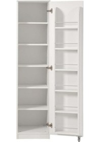 Resim Beyaz Çok Amaçlı 165 Derece Açılabilir Tek Kapaklı Kiler Dolap 