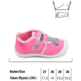 Resim Gezer Kız Çocuk Kışlık Tek Cırt Cırtlı Ayarlanabilir Rahat Taban Ev, Bahçe, Okul, Kreş Panduf Ayakka Fuşya 