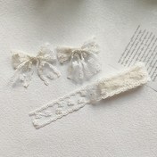 Resim 1.83 metre Zarif Beyaz Dantel Bandı - Hediye Paketleme, El Sanatları ve Dikiş Projeleri için Delikli Kurdele Tasarımı - Polyester Kumaş 