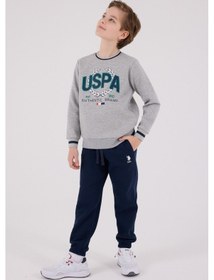 Resim U.S. Polo Assn. Lisanslı Erkek Çocuk Alt Üst 2 Parça Eşofman Takımı Us2223 Grimelanj 
