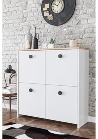 Resim 4 Kapaklı 4 Raflı Dekoratif Kiler, Mutfak, Banyo Dolabı 