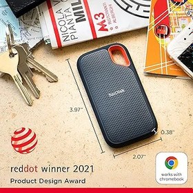 Resim SanDisk Extreme Portable SSD 1 TB (taşınabilir NVMe SSD, USB-C, 1.050 MB/sn'ye kadar okuma hızı ve 1.000 MB/s yazma hızı, su ve toza dayanıklı) SDSSDE61-1T00-G25 