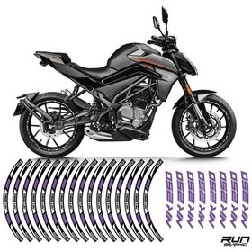 Resim Cfmoto Nk250 Motorsiklet Mor Jant Şeridi Jant İçi Yazılı 17 Inc Çok Renkli 