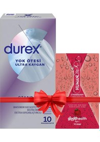 Resim Durex Yok Ötesi Ultra Kaygan Prezervatif 10'lu + Humanlife 5 Gr X 10 Çilek Aromalı Jel Lubricant 