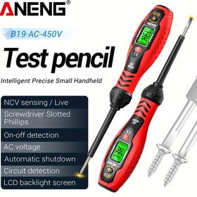 Resim ANENG B19 Dijital Ekranlı ve Buzzer Alarmlı Temassız Voltaj Dedektör Kalemi - 30-1000V AC/DC Voltaj Test Cihazı, %0 Doğruluk, LCD Ekran, Pil Gerektirmez 