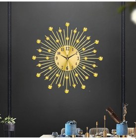 Resim Maxaccess 1 Adet Yıldız Tasarım Metal Duvarkoltuğu Sessiz Çalışır Altın Rengi Dekor 