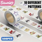 Resim 500 adet Sanlihong Resmi Çıkartma - Sevimli Yuvarlak Karikatür Çıkartma, Sevimli Kedi, for My Melody, for Kuromi, Cinnamon Köpek, vb. için, Bagaj, Gitarlar, Su Şişeleri, Cep Telefonu Kılıfları, Not Defterleri ve Hediyeler için Uygun, Sevimli Çıkartmalar 