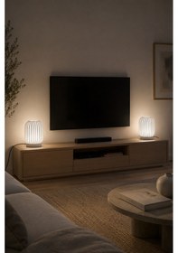 Resim Nova Şık Abajur Sütlü Kahve Rengi Ekru 