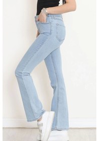 Resim İspanyol Paça Kot Pantolon Açıkmavi - 16657.925. Çok Renkli 