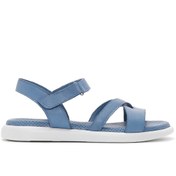 Resim Women's Blue Ankle Strap Leather Comfort Sandals Derimod