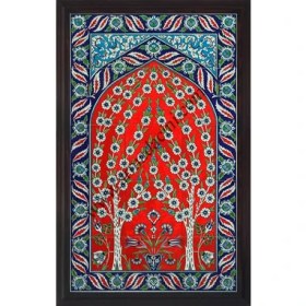 Resim Armada Çini 60x100 Cm ED 623 Kırmızılı Hayat ağacı Çini Pano 