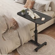 Resim Yükseklik Ayarlanabilir C-Şekilli Yan Masa Üstü-Tilting Laptop Standı, Gizli Tekerlekler ve Gizli Depolama Bölmesi ile - Koltuk/Yatak için Mobil Koltuk Son Masa, Kayan TV Kahve Masası, Çağdaş Tasarım, Sağlam İnşaat, Kolay Montaj, Çok Yönlü Mobilya, Şık Modern Görünüm, Dayanıklı Ahşap Kaplama 