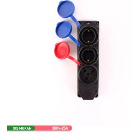 Resim Ack Bylion Üçlü Grup Priz 1 Trifaze 2 Monofaze Kauçuk 