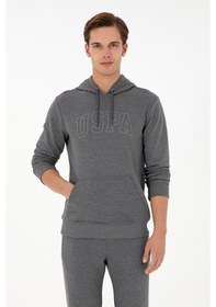 Resim U.S. Polo Assn. Erkek Regular Fit Kapüşonlu Antrasit Melanj Basic Sweatshirt 50295175-VR081 