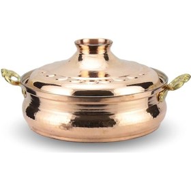 Resim El Dövmesi Derin Karnıyarık Bakır Tencere 26 CM 