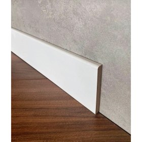 Resim By İstanbul 12.5 mt 8 cm Saten Beyaz Düz Model Finiş Folyo Laminat Parke Süpürgelik Model 10 mm F-501 